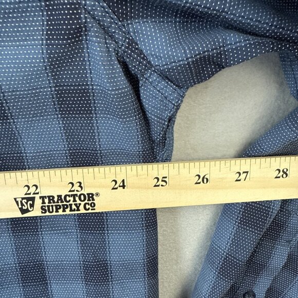 Boston Traders Button Down Shirt Mens Size XXL 2XL Long Sleeve Blue Plaid Cotton - Picture 4 of 9